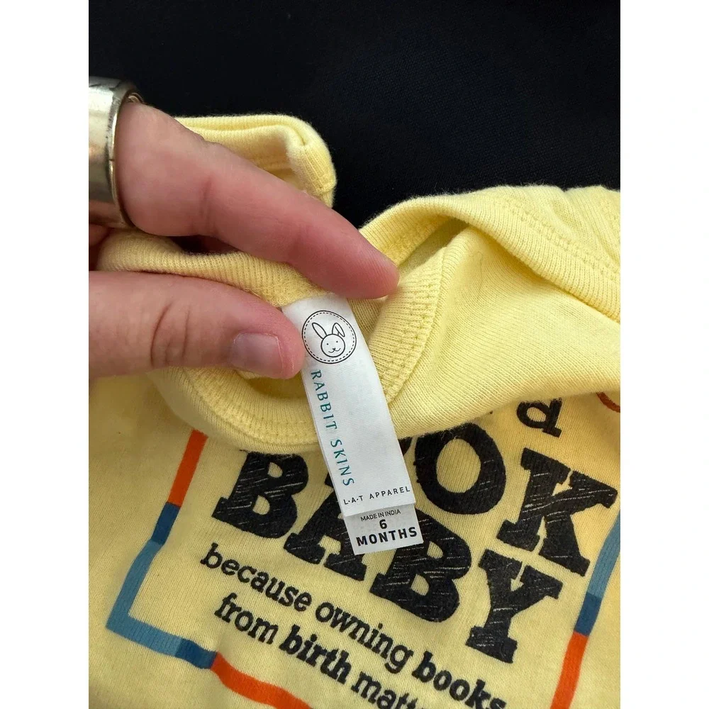 Rabbit Skins Book Baby Yellow Graphic Bodysuit 6 Months Book Harvest Literacy